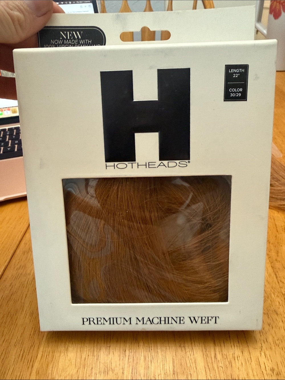Hotheads Premium Machine Weft Hair Extensions - 30/29 Copper Brown, 22"